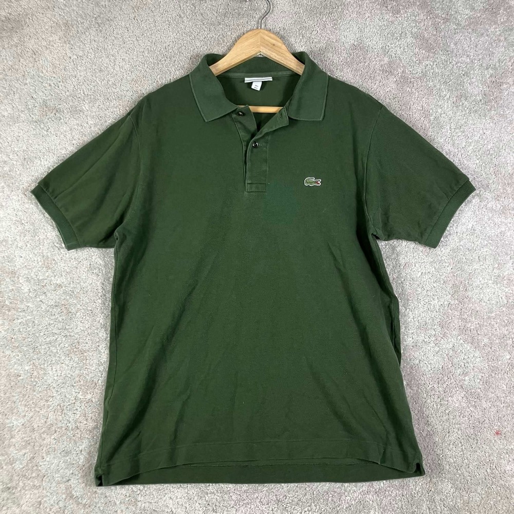Lacoste Polo Shirt Mens L Green Classic Fit Short Sleeve Pique Golf